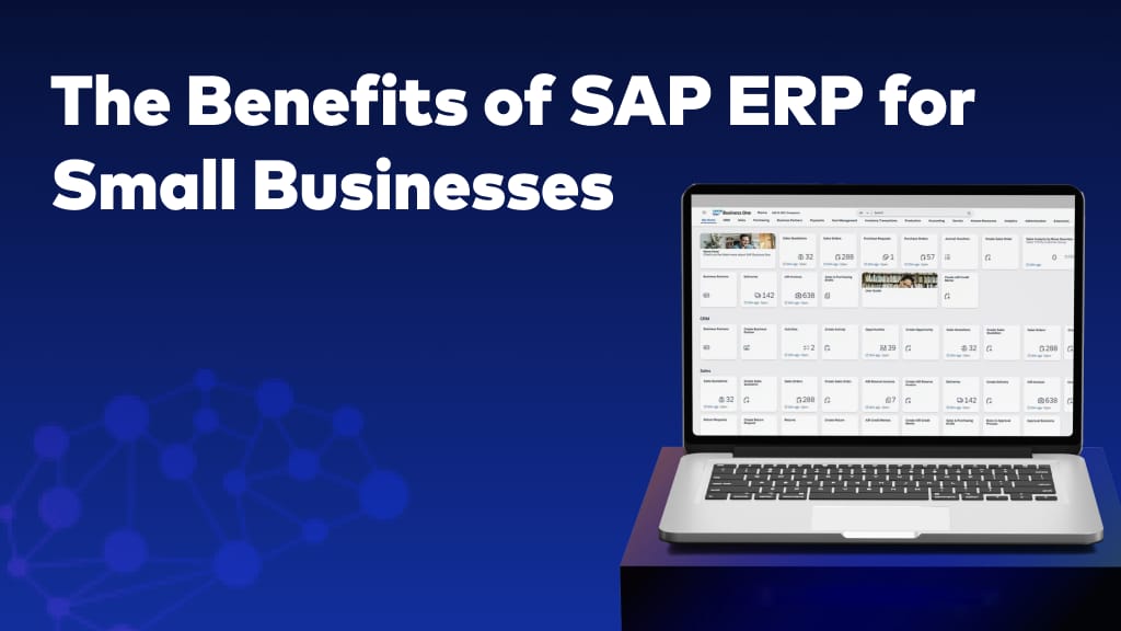 SAP ERP dashboard showing real-time analytics and financial reporting for small business operations